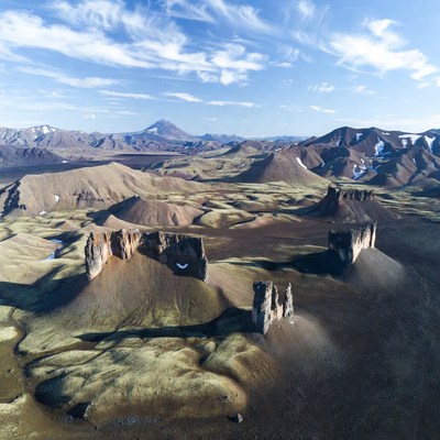 Icelandic Volcanic Landscape with Mountains