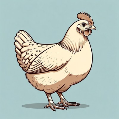 White Hen Illustration Standing