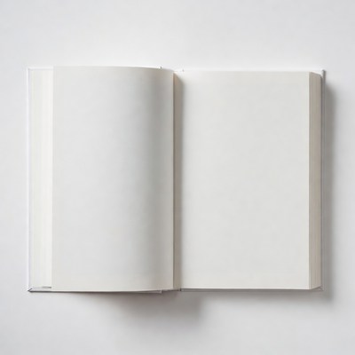 Open Blank Book Top View