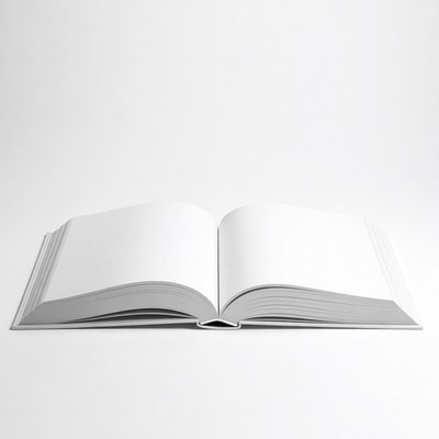 Open book on white background