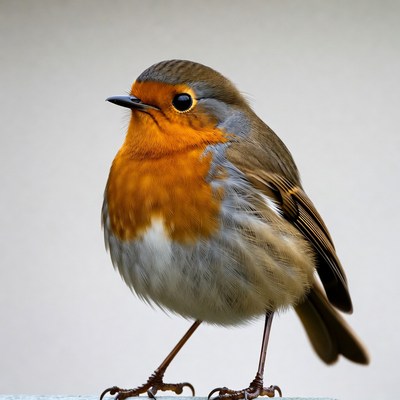 European Robin Standing on Legs