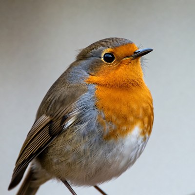 Robin bird on white background