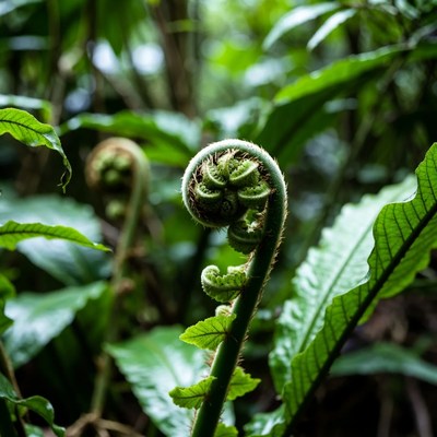 Close-up of Fern Fiddleheads