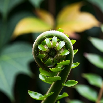 Closeup of Fern Fiddlehead