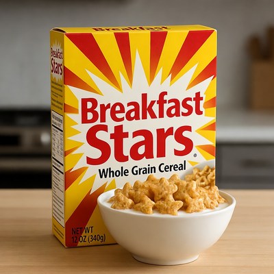 Breakfast Stars Whole Grain Cereal Box