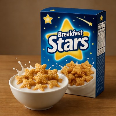 Breakfast Stars Cereal with Milk