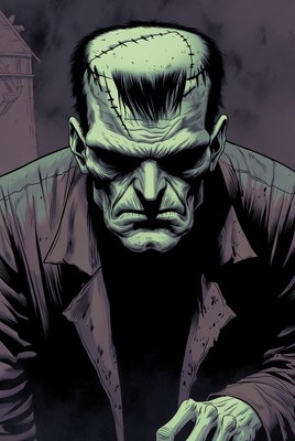 Frankenstein Monster Closeup Portrait