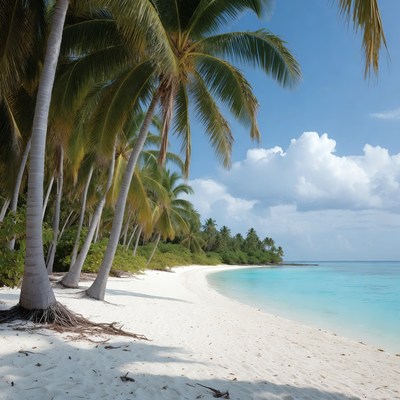 Tropical Palm Beach with Turquoise Water