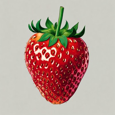 Fresh Red Strawberry Illustration