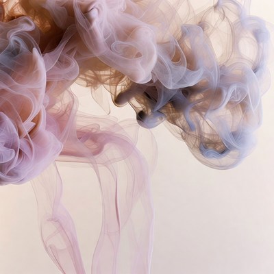 Colorful swirling smoke clouds