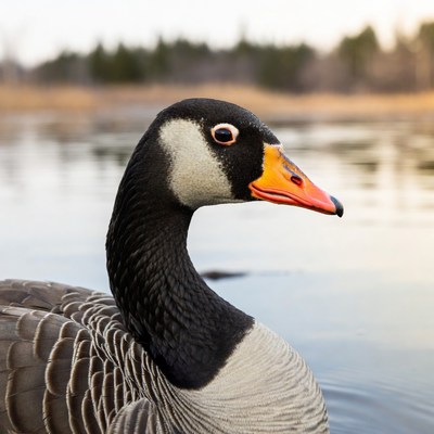 Canada Goose Head Profile by Water