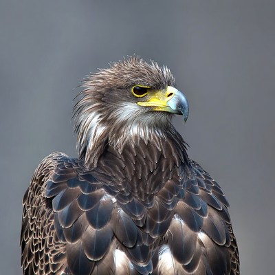 Closeup of tawny eagle portrait