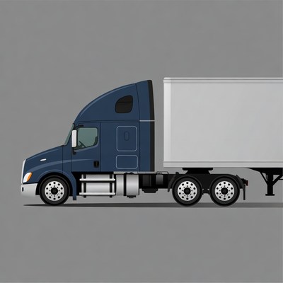 Blue Semi Truck Illustration