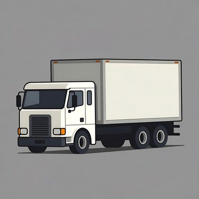 White Delivery Truck Illustration