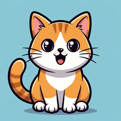 Cute orange tabby kitten smiling