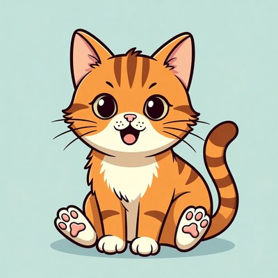 Cute orange tabby kitten smiling