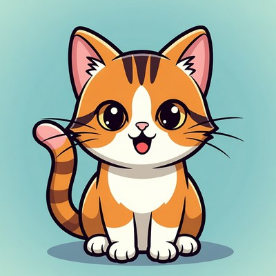 Cute orange tabby kitten smiling