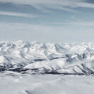Snowy Mountain Range Landscape