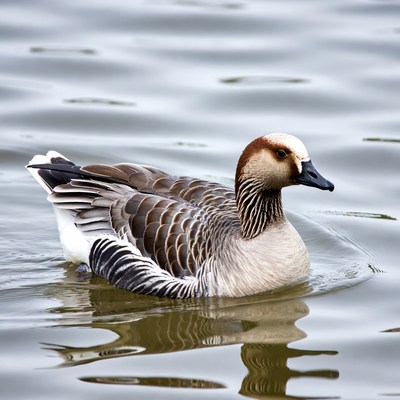 Goose swimming in water