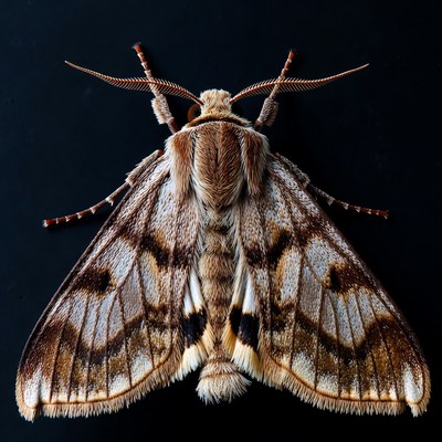 Brown moth with spotted wings