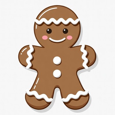 Cute Gingerbread Man Illustration