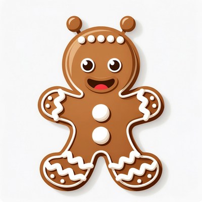 Cute Gingerbread Man Illustration