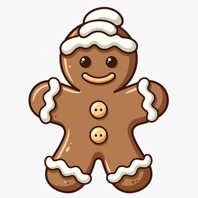 Cute gingerbread man illustration