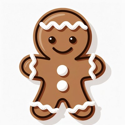 Smiling Gingerbread Man Illustration