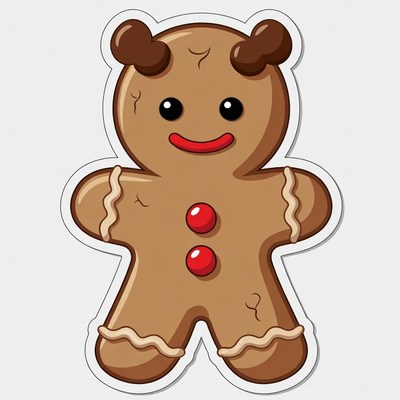 Cute Gingerbread Man Illustration