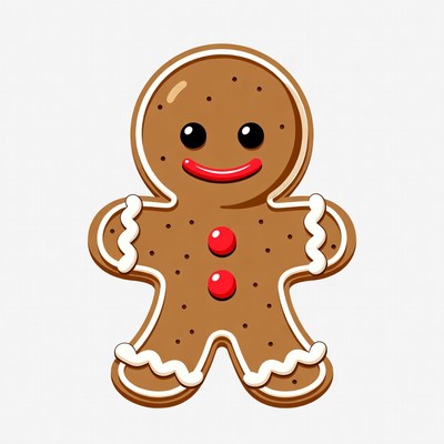 Smiling Gingerbread Man Illustration