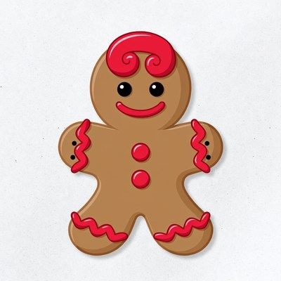 Smiling Gingerbread Man Illustration