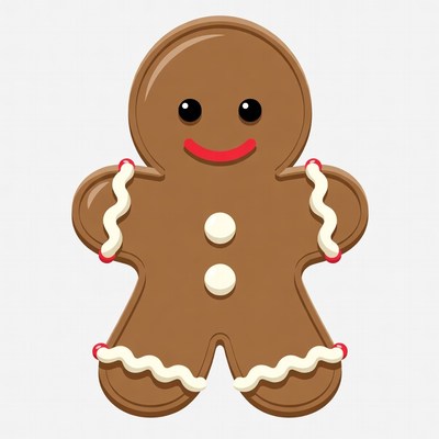Smiling Gingerbread Man Illustration