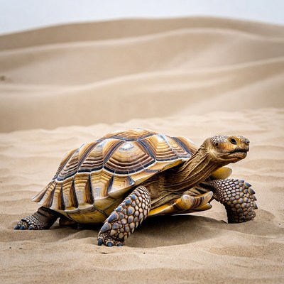 Radiated Tortoise on Sand Dunes
