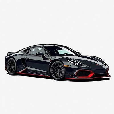 Black Sports Car Illustration