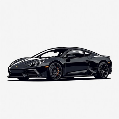 Black Lamborghini Huracan illustration