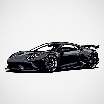 Black Lamborghini Huracan STO illustration