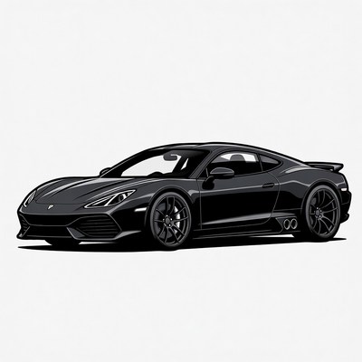 Black Lamborghini Huracan Illustration