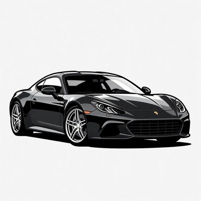 Black Porsche 918 Spyder Illustration