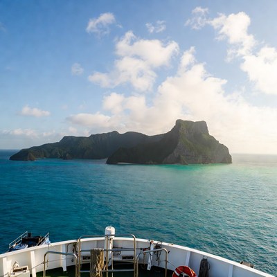Tropical Island from Cruise Ship Bow