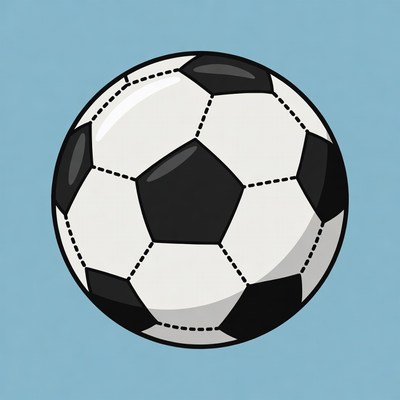 Soccer Ball on Blue Background