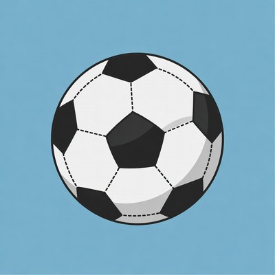 Soccer Ball on Blue Background