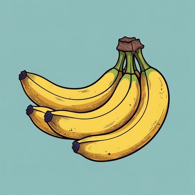 Bunch of yellow bananas illustration