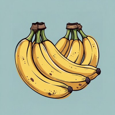 Bunch of ripe bananas illustration