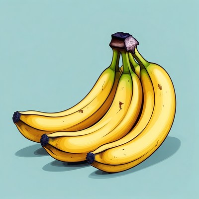 Bunch of ripe bananas illustration