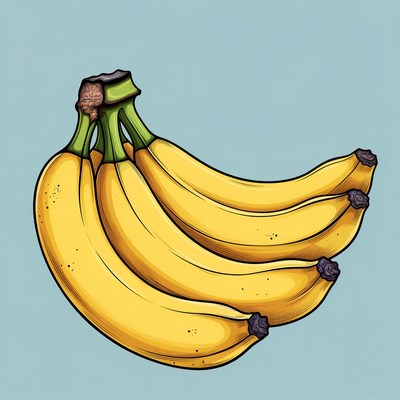 Bunch of ripe bananas illustration
