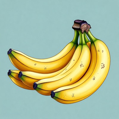 Bunch of ripe yellow bananas