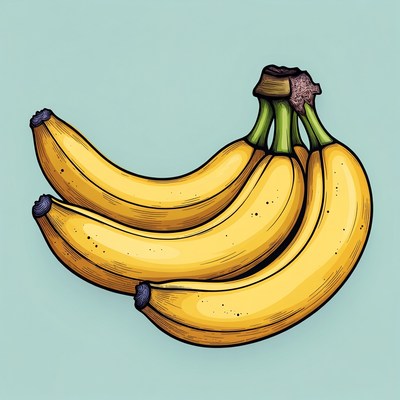 Bunch of ripe yellow bananas