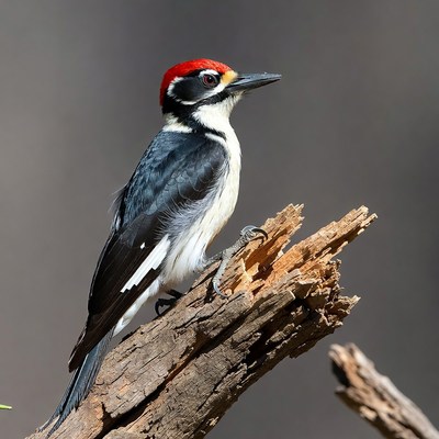Red-headed Woodpecker on wood