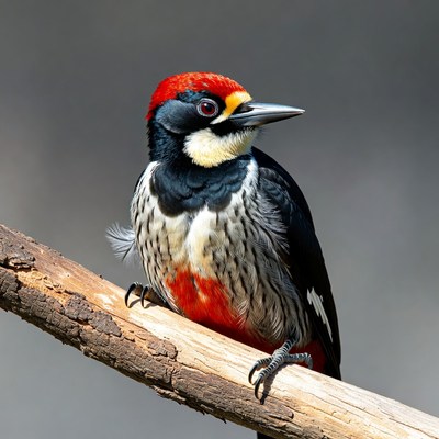 Red-headed Woodpecker on branch