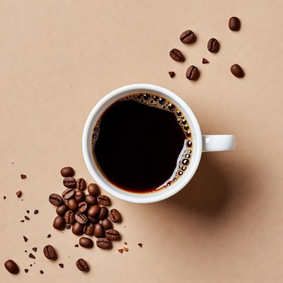 Cup of Coffee with Beans